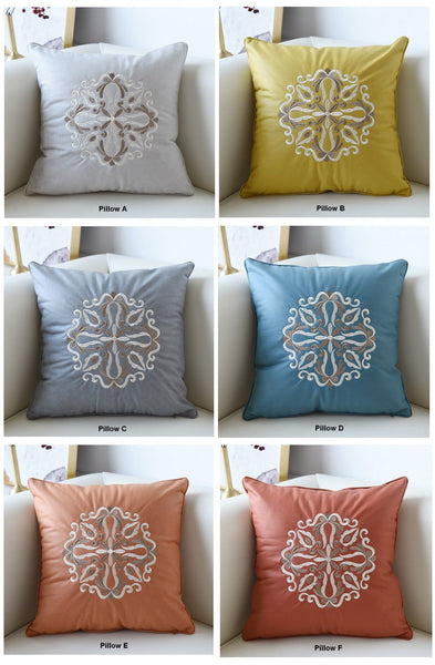 Modern Sofa Pillows, Flower Pattern Decorative Throw Pillows, Contemporary Throw Pillows, Large Decorative Pillows for Living Room-Silvia Home Craft