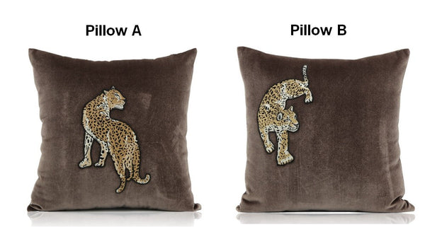 Modern Sofa Pillows, Contemporary Throw Pillows, Cheetah Decorative Throw Pillows, Decorative Pillows for Living Room-Silvia Home Craft