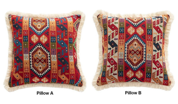 Bedroom Bohemian Decorative Sofa Pillows, Oriental Throw Pillow for Couch, Geometric Decorative Throw Pillows for Living Room (Copy)-Silvia Home Craft