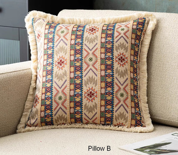 Bohemian Decorative Sofa Pillows for Living Room, Oriental Throw Pillow for Couch, Modern Geometric Decorative Throw Pillows for Bedroom-Silvia Home Craft