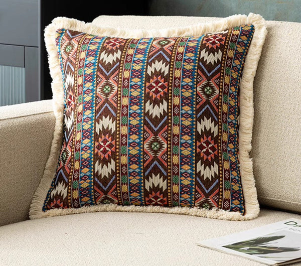 Bedroom Decorative Throw Pillows, Bohemian Decorative Sofa Pillows for Living Room, Extra Large Modern Geometric Pillows, Oriental Throw Pillow for Couch-Silvia Home Craft