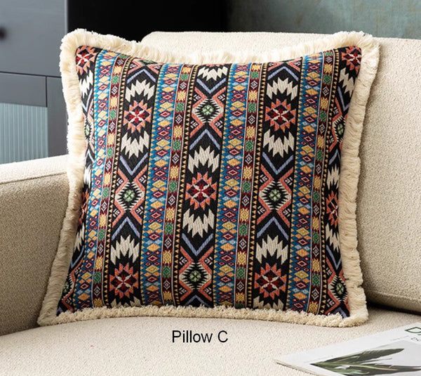 Bohemian Decorative Sofa Pillows for Living Room, Oriental Throw Pillow for Couch, Modern Geometric Decorative Throw Pillows for Bedroom-Silvia Home Craft