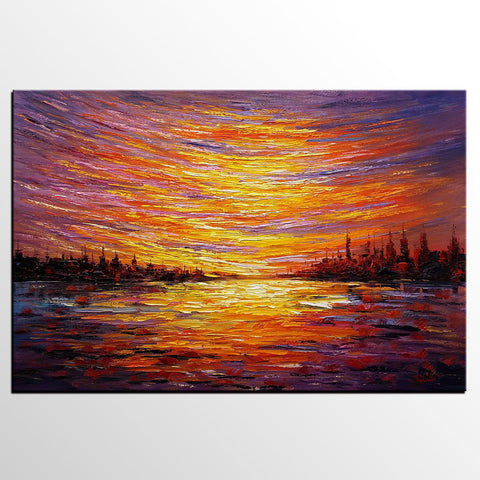 Landscape Painting, Large Wall Art, Canvas Art, Abstract Art, Original Artwork, Custom Canvas Painting, Modern Art, Oil Painting 220-Silvia Home Craft