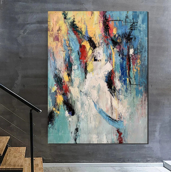 Palette Knife Paintings, Acrylic Paintings on Canvas, Large Paintings Behind Sofa, Abstract Painting for Living Room, Bedroom Modern Wall Art Paintings-Silvia Home Craft