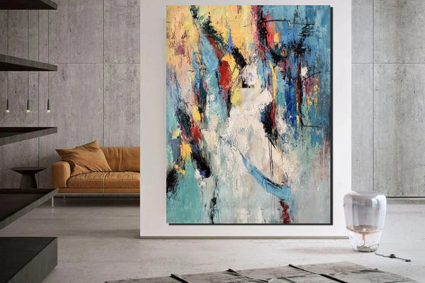 Palette Knife Paintings, Acrylic Paintings on Canvas, Large Paintings Behind Sofa, Abstract Painting for Living Room, Bedroom Modern Wall Art Paintings-Silvia Home Craft