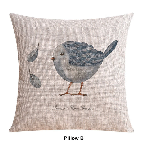 Throw Pillows for Couch, Simple Decorative Pillow Covers, Decorative Sofa Pillows for Children's Room, Love Birds Decorative Throw Pillows-Silvia Home Craft