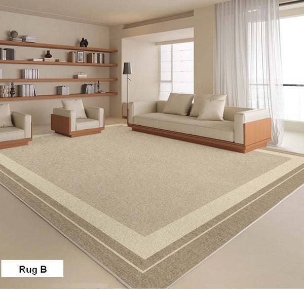 Soft Contemporary Rugs for Bedroom, Rectangular Modern Rugs under Sofa, Large Modern Rugs in Living Room, Dining Room Floor Carpets, Modern Rugs for Office-Silvia Home Craft