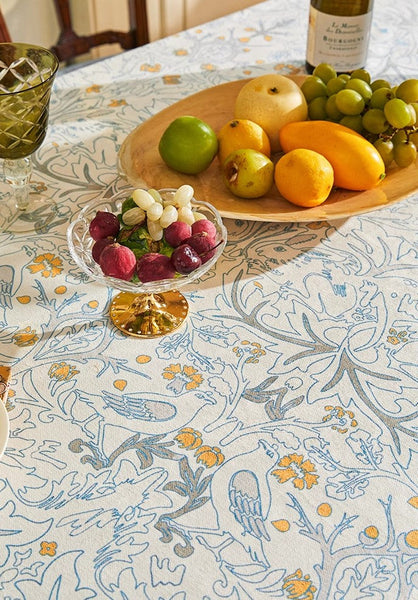 Large Modern Rectangle Tablecloth for Dining Table, Rabbit Pigeon Pattern Table Covers for Round Table, Farmhouse Table Cloth for Oval Table, Square Tablecloth for Kitchen-Silvia Home Craft