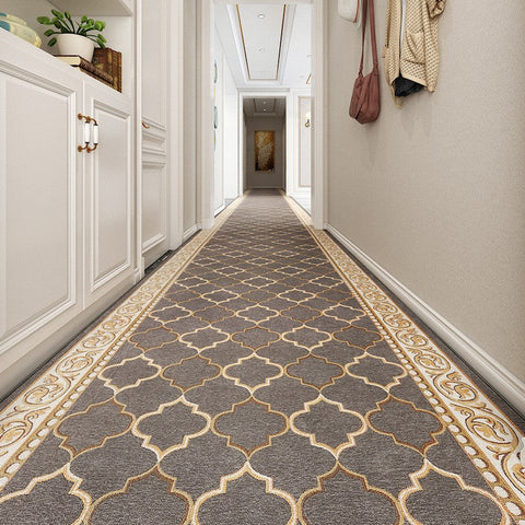 Modern Long Hallway Runners, Extra Long Narrow Runner Rugs, Washable Kitchen Runner Rugs, Stain-resistant Non Slip Entryway Brown Runner Rugs, Entrance Hallway Runners, Hallway Runners-Silvia Home Craft