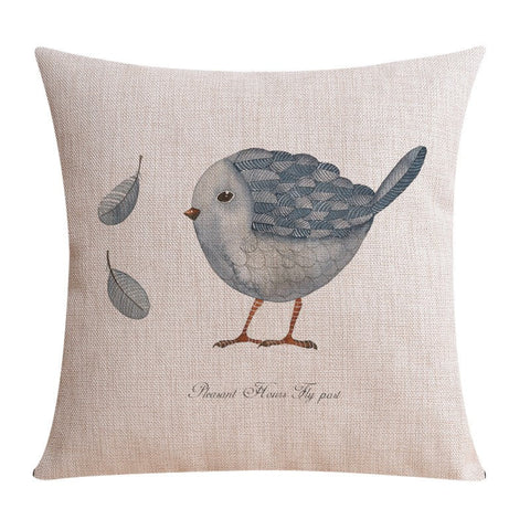 Simple Decorative Pillow Covers, Decorative Sofa Pillows for Children's Room, Love Birds Throw Pillows for Couch, Singing Birds Decorative Throw Pillows-Silvia Home Craft