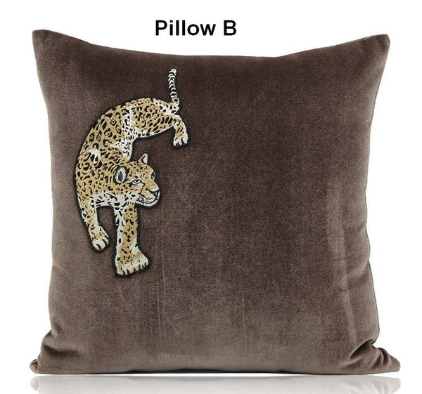 Modern Sofa Pillows, Contemporary Throw Pillows, Cheetah Decorative Throw Pillows, Decorative Pillows for Living Room-Silvia Home Craft