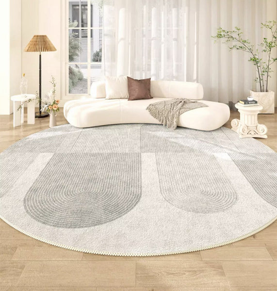 Modern Floor Carpets under Dining Room Table, Large Geometric Modern Rugs in Bedroom, Contemporary Abstract Rugs for Living Room-Silvia Home Craft