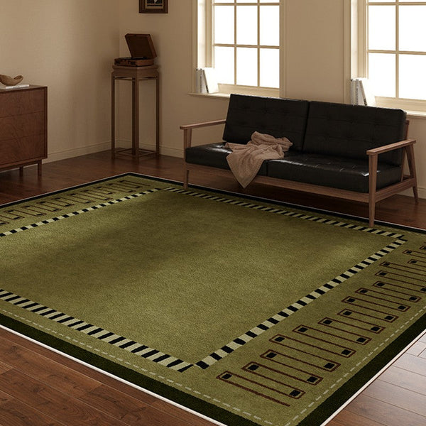 Dining Room Floor Carpets, Large Modern Rugs in Living Room, Green Contemporary Rugs for Bedroom, Mid Century Modern Rugs under Sofa-Silvia Home Craft