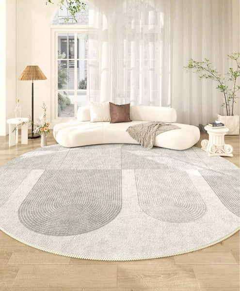 Modern Floor Carpets under Dining Room Table, Large Geometric Modern Rugs in Bedroom, Contemporary Abstract Rugs for Living Room-Silvia Home Craft