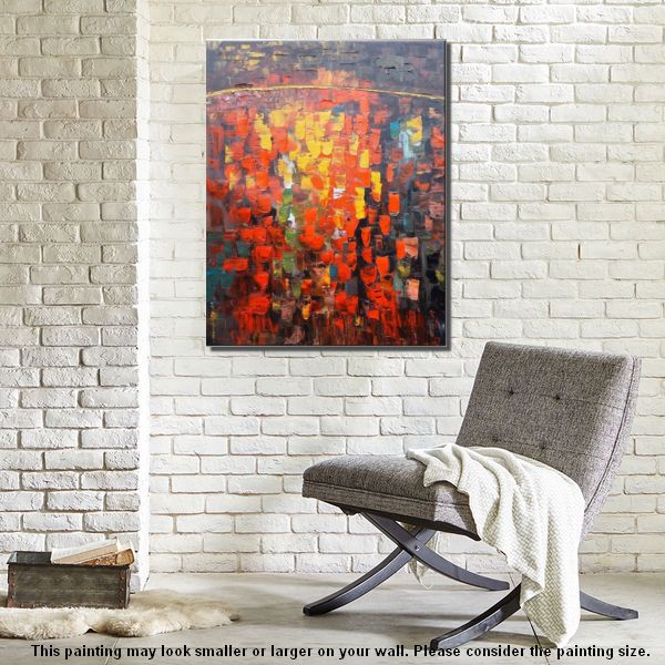 Canvas Art, Heavy Texture Painting, Wall Art, Modern Artwork, Custom Extra Large Painting-Silvia Home Craft