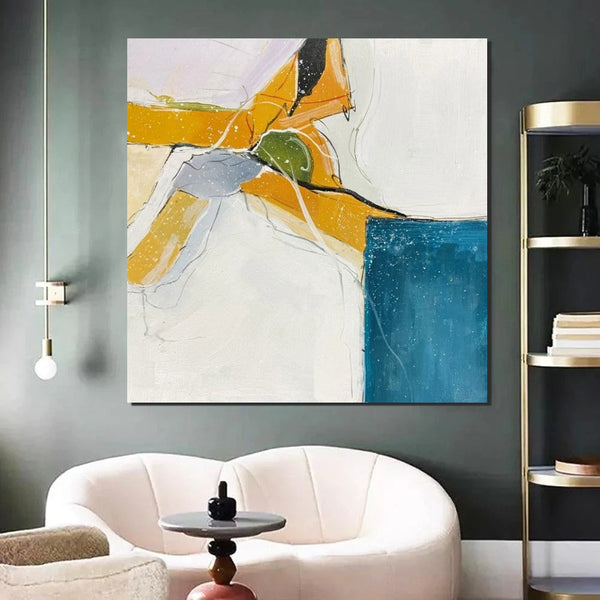 Bedroom Wall Art Paintings, Contemporary Wall Art Paintings, Acrylic Paintings for Living Room, Large Simple Modern Art, Abstract Acrylic Painting-Silvia Home Craft