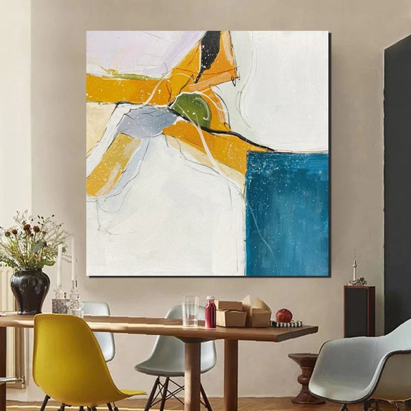 Bedroom Wall Art Paintings, Contemporary Wall Art Paintings, Acrylic Paintings for Living Room, Large Simple Modern Art, Abstract Acrylic Painting-Silvia Home Craft