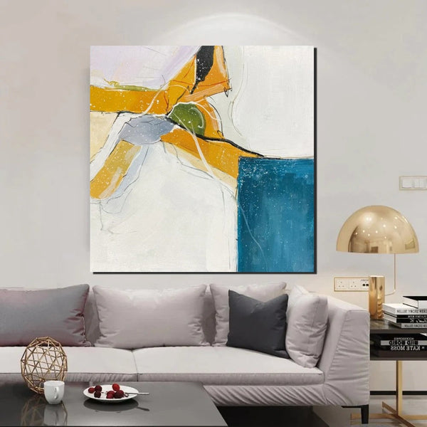 Bedroom Wall Art Paintings, Contemporary Wall Art Paintings, Acrylic Paintings for Living Room, Large Simple Modern Art, Abstract Acrylic Painting-Silvia Home Craft