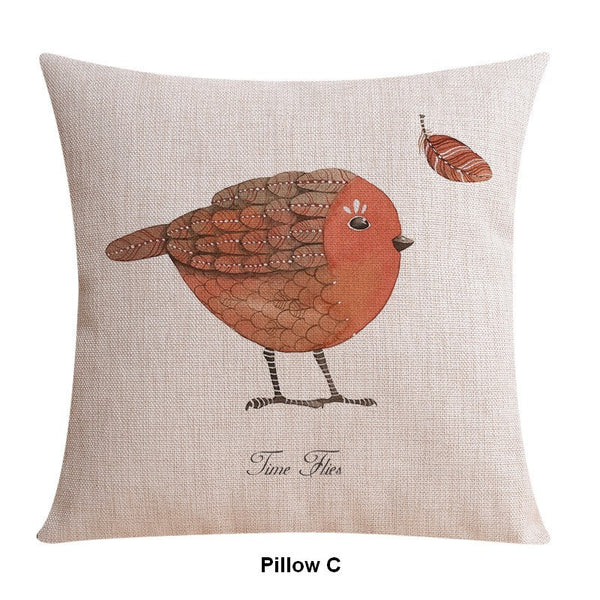 Throw Pillows for Couch, Simple Decorative Pillow Covers, Decorative Sofa Pillows for Children's Room, Love Birds Decorative Throw Pillows-Silvia Home Craft