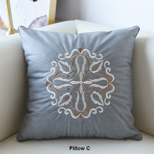 Contemporary Decorative Pillows, Modern Throw Pillows, Decorative Flower Pattern Throw Pillows for Couch, Modern Sofa Pillows-Silvia Home Craft