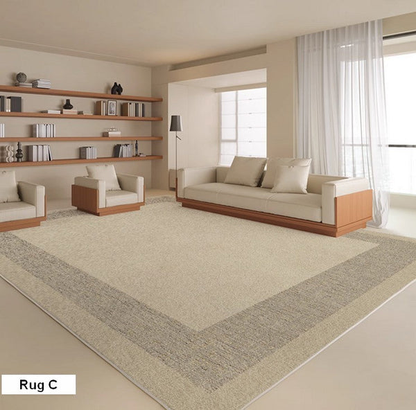 Soft Contemporary Rugs for Bedroom, Rectangular Modern Rugs under Sofa, Large Modern Rugs in Living Room, Dining Room Floor Carpets, Modern Rugs for Office-Silvia Home Craft