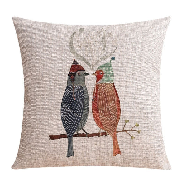 Singing Birds Decorative Throw Pillows, Love Birds Throw Pillows for Couch, Modern Sofa Decorative Pillows for Children's Room, Decorative Pillow Covers-Silvia Home Craft