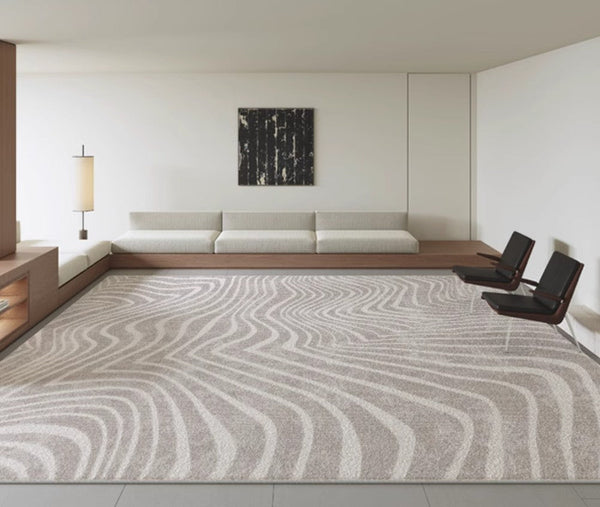 Stripe Area Rugs under Sofa, Modern Carpets for Office, Dining Room Floor Rugs, Mid Century Area Rugs for Living Room, Abstract Contemporary Rugs for Bedroom-Silvia Home Craft