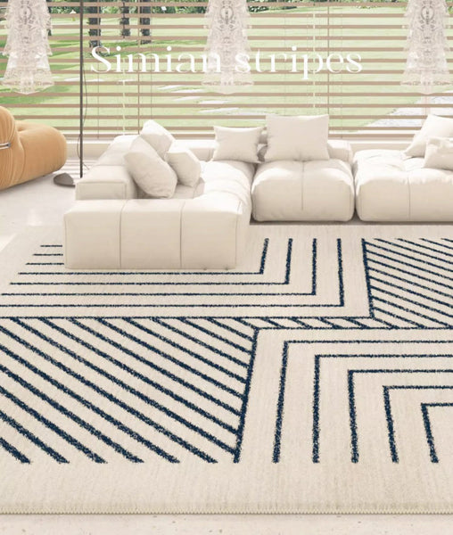 Large Modern Rugs for Dining Room, Bohemian Stripe Runner Rugs Next to Bed, Contemporary Rugs for Living Room, Bathroom Runner Rugs-Silvia Home Craft