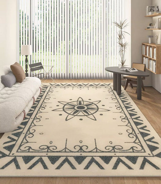 Hallway Modern Runner Rugs, Thick Contemporary Area Rugs Next to Bed, Abstract Area Rugs for Living Room, Modern Rugs under Dining Room Table-Silvia Home Craft