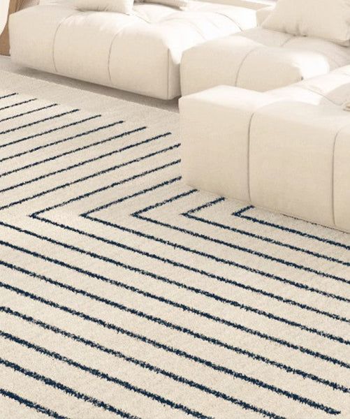 Large Modern Rugs for Dining Room, Bohemian Stripe Runner Rugs Next to Bed, Contemporary Rugs for Living Room, Bathroom Runner Rugs-Silvia Home Craft