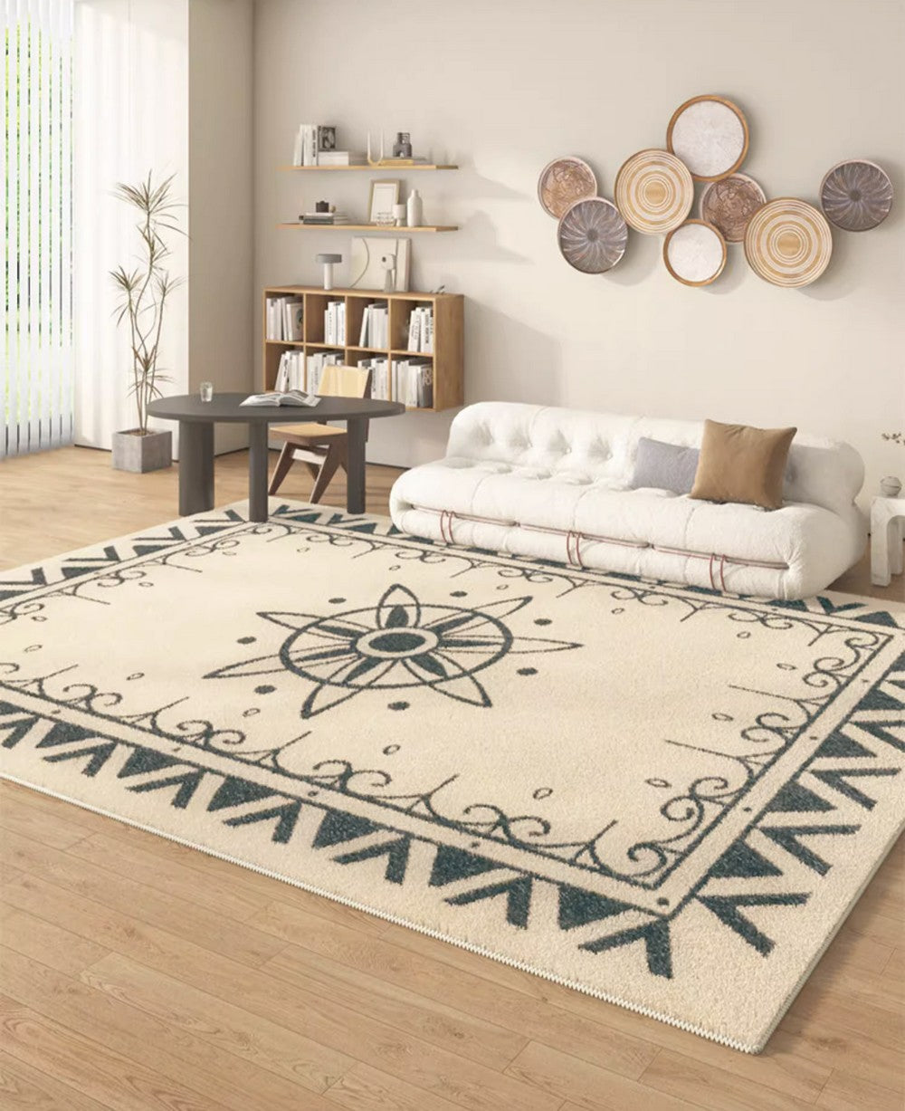 Hallway Modern Runner Rugs, Thick Contemporary Area Rugs Next to Bed, Abstract Area Rugs for Living Room, Modern Rugs under Dining Room Table-Silvia Home Craft