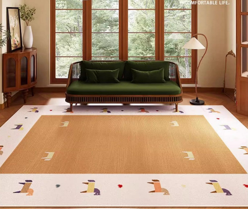 Cartoon Modern Rugs for Bedroom, Lovely Horse Area Rugs for Children Room, Geometric Modern Rugs, Modern Rugs for Living Room-Silvia Home Craft