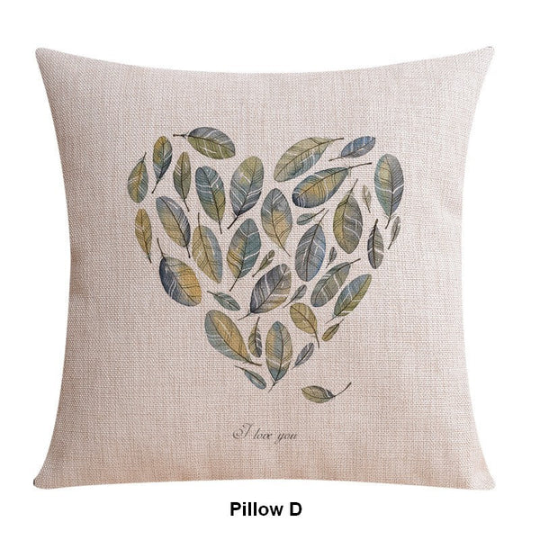 Throw Pillows for Couch, Simple Decorative Pillow Covers, Decorative Sofa Pillows for Children's Room, Love Birds Decorative Throw Pillows-Silvia Home Craft