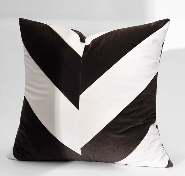 Black Stripe Modern Pillows for Couch, Abstract Decorative Throw Pillows for Living Room, Large Modern Sofa Pillow Cases, Decorative Pillow Covers-Silvia Home Craft