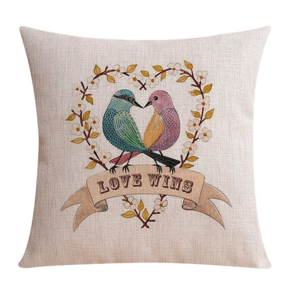 Love Birds Throw Pillows for Couch, Singing Birds Decorative Throw Pillows, Modern Sofa Decorative Pillows, Decorative Pillow Covers-Silvia Home Craft