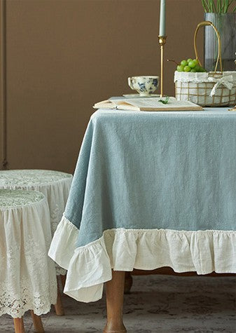 Long Rectangle Tablecloth for Dining Room Table, Blue Modern Table Cloth, Extra Large Tablecloth for Home Decoration, Square Tablecloth for Round Table-Silvia Home Craft