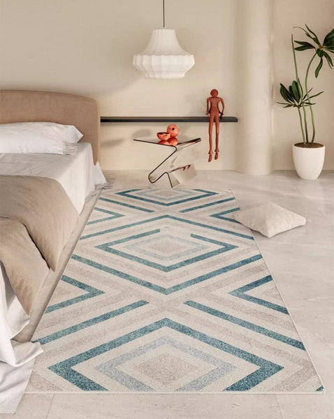 Abstract Contemporary Modern Rugs for Living Room, Geometric Modern Rug Placement Ideas for Dining Room, Large Modern Rugs for Bedroom-Silvia Home Craft