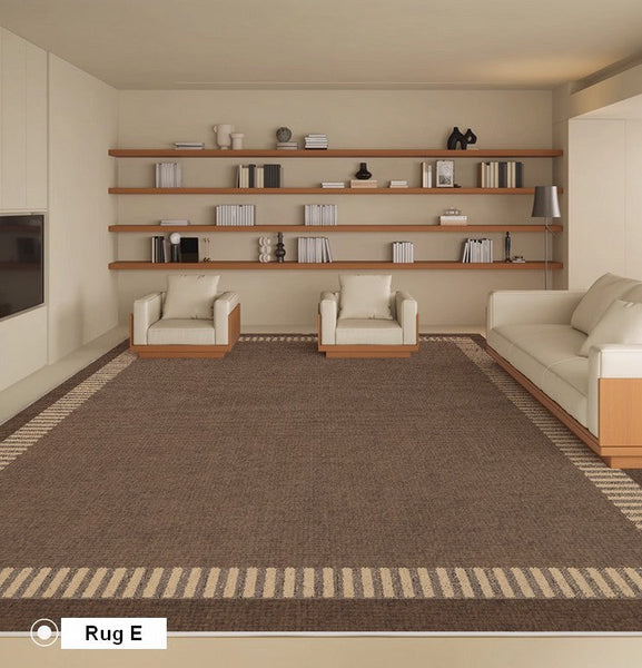 Soft Contemporary Rugs for Bedroom, Rectangular Modern Rugs under Sofa, Large Modern Rugs in Living Room, Dining Room Floor Carpets, Modern Rugs for Office-Silvia Home Craft