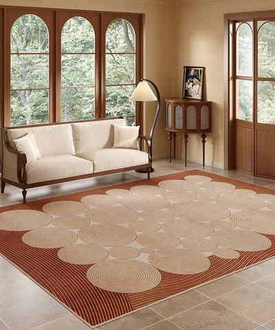 Bedroom Contemporary Soft Rugs, Large Rectangular Modern Rugs under Sofa, Mid Century Modern Rugs in Living Room, Dining Room Floor Carpets-Silvia Home Craft