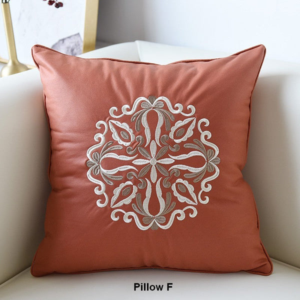 Modern Sofa Pillows, Flower Pattern Decorative Throw Pillows, Contemporary Throw Pillows, Large Decorative Pillows for Living Room-Silvia Home Craft