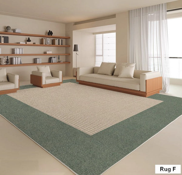 Soft Contemporary Rugs for Bedroom, Rectangular Modern Rugs under Sofa, Large Modern Rugs in Living Room, Dining Room Floor Carpets, Modern Rugs for Office-Silvia Home Craft