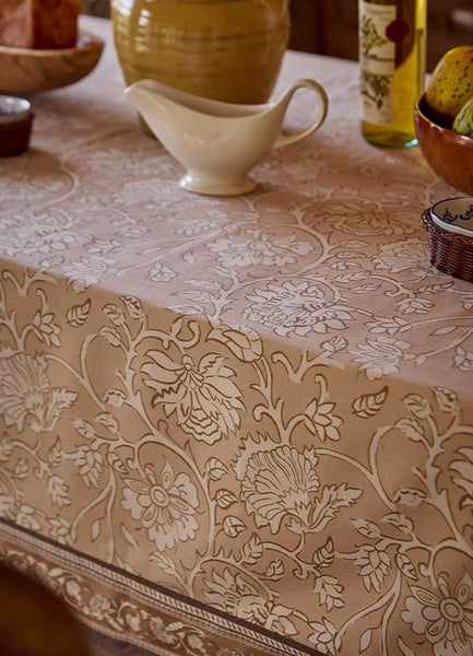 Dining Room Flower Table Cloths, Farmhouse Table Cloth, Extra Large Rectangular Table Covers for Kitchen, Square Tablecloth for Round Table-Silvia Home Craft