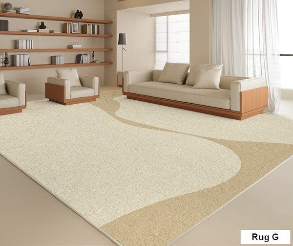 Soft Contemporary Rugs for Bedroom, Rectangular Modern Rugs under Sofa, Large Modern Rugs in Living Room, Dining Room Floor Carpets, Modern Rugs for Office-Silvia Home Craft