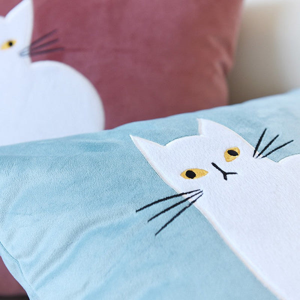 Lovely Cat Pillow Covers for Kid's Room, Modern Sofa Decorative Pillows, Cat Decorative Throw Pillows for Couch, Modern Decorative Throw Pillows-Silvia Home Craft