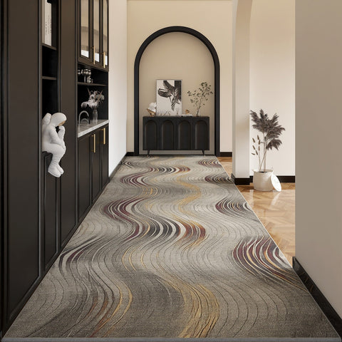 Entrance Hallway Runner Carpet, Long Narrow Runner Rugs, Abstract Entryway Runner Rugs, Long Narrow Hallway Runners, Modern Long Hallway Runners-Silvia Home Craft