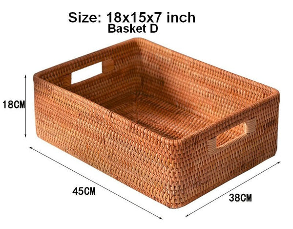 Laundry Storage Baskets, Rattan Storage Baskets for Kitchen, Storage Basket for Shelves, Kitchen Storage Basket, Storage Baskets for Bathroom-Silvia Home Craft