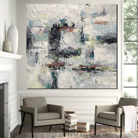 Large Simple Modern Art, Abstract Acrylic Painting, Bedroom Wall Art Paintings, Contemporary Wall Art Paintings, Acrylic Paintings for Living Room-Silvia Home Craft