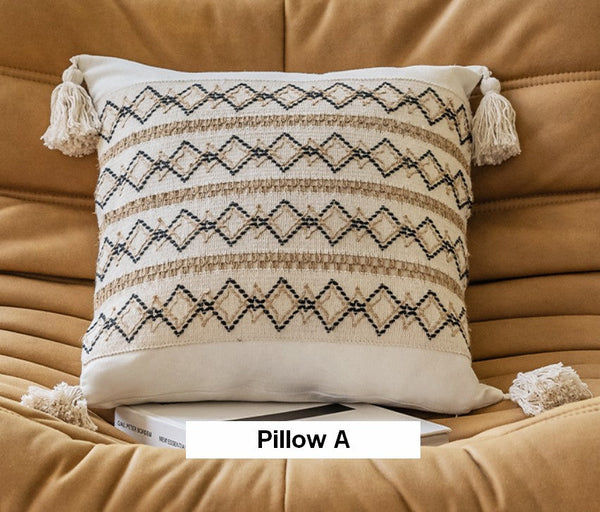 Modern Square Decorative Pillows for Couch, Large Modern Decorative Pillows for Bedroom, Contemporary Modern Sofa Pillows, Decorative Pillow Covers-Silvia Home Craft