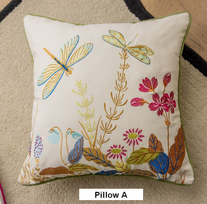 Modern Decorative Pillows for Couch, Butterfly Dragonfly Cotton and linen Pillow Cover, Decorative Throw Pillows for Living Room, Decorative Sofa Pillows-Silvia Home Craft