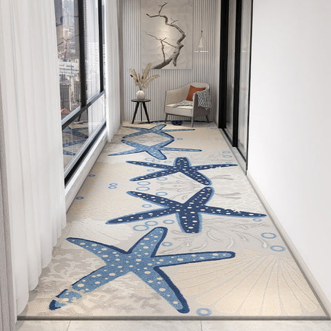 Abstract Modern Long Hallway Runners, Extra Long Narrow Runner Rugs, Entrance Hallway Runners, Stain-resistant Non Slip Entryway Runner Rug Ideas, Easy Care Kitchen Runner Rugs-Silvia Home Craft